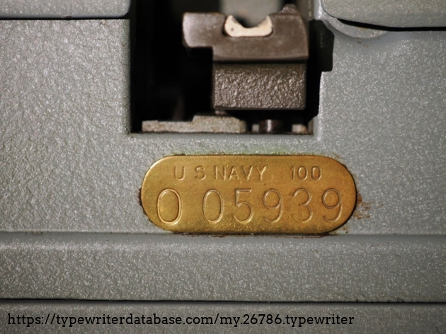 Detail of USN Asset Tag.