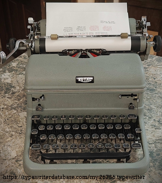 Front view with paper inserted.