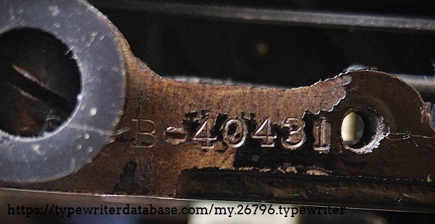 Left underside serial number.