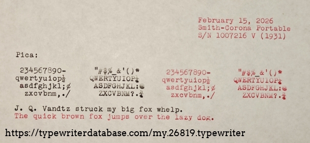 New typing sample, 2-15-2026.