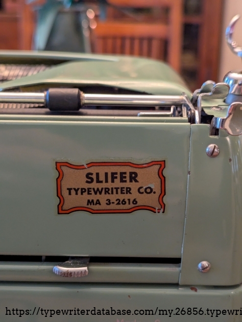 Some online sleuthing suggests that Slifer Typewriter was in Newark, New Jersey. I bought it in Connecticut, so it made it a long way from its initial US entry point.