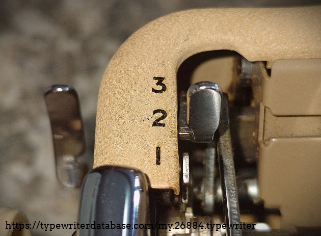 Close-up of line selector.