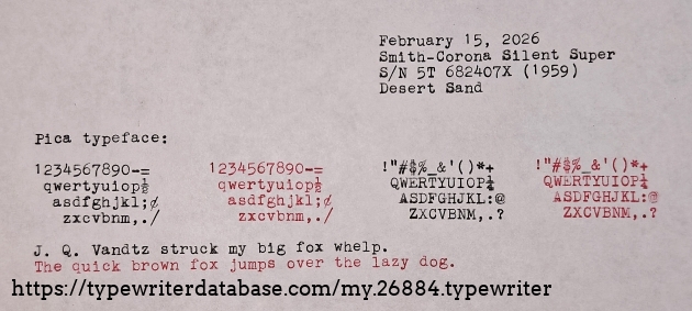 Typing sample, showing some alignment needs for this machine.