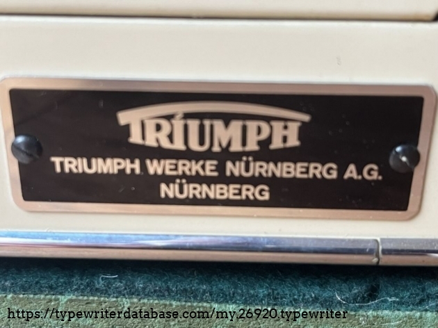 Detail: Manufacturer's plate