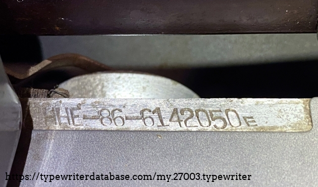 Serial number of Royal HHE