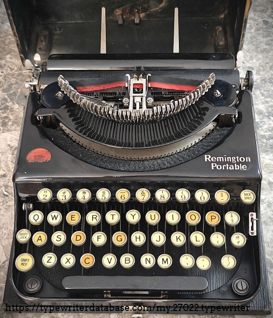 Front with typebars extended.