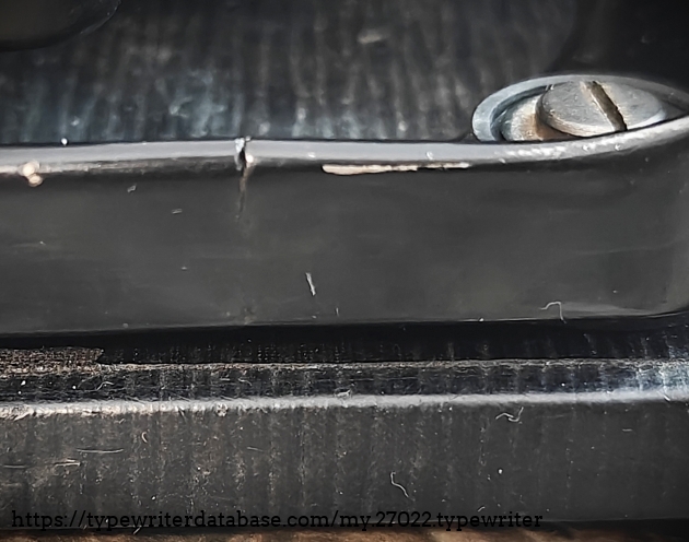 Detail of crack in body.