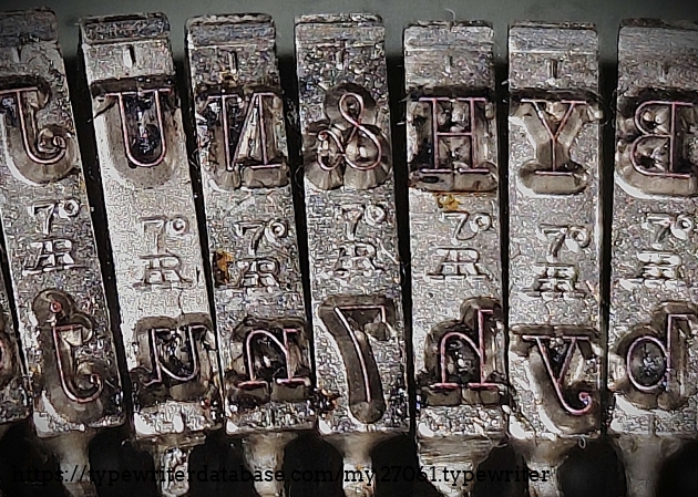 Typeface detail.  This shows a "70 AR" marking.