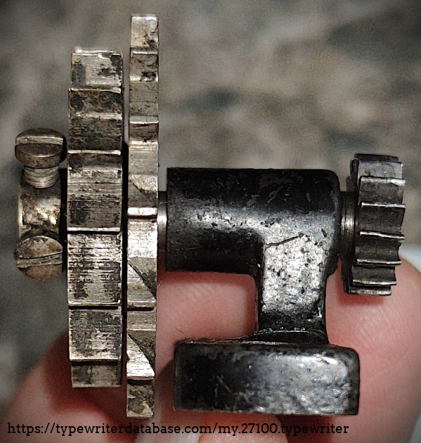 Bent pinion & starwheel assembly.