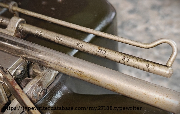 Carriage index guide, carriage removed.