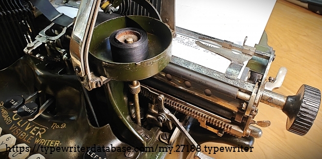 Paper inserted view right of carriage