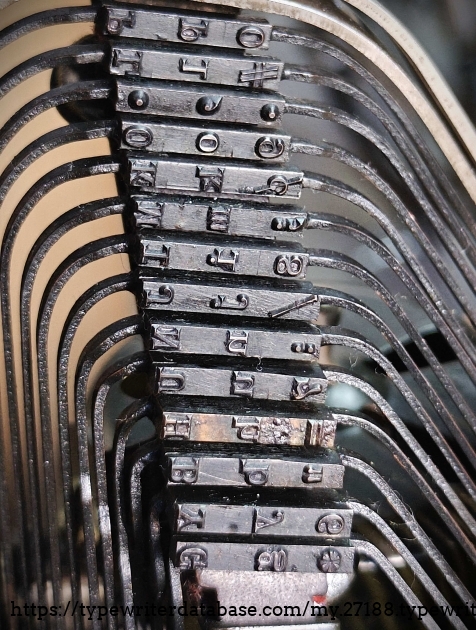 Right typebars close-up.