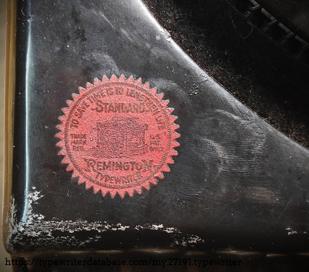 Detail of Remington typewriter decal.