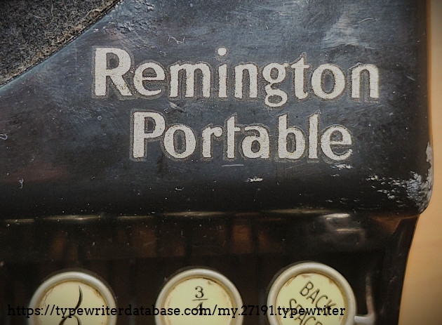 Detail of Remington Portable decal.