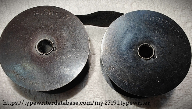 Ribbon spools that came with the machine; both labelled "Right Top".