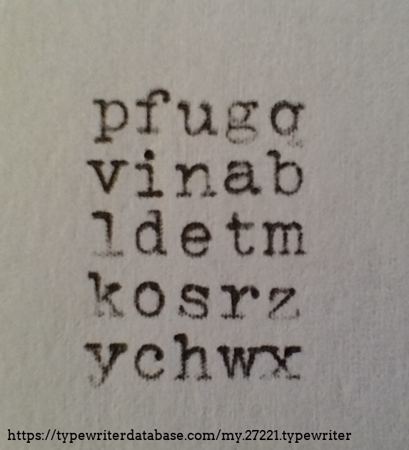 The lowercase part of the letter layout.