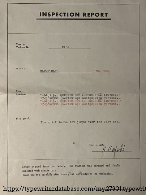 Detail: Inspection Report