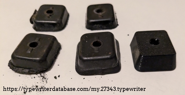 The old feet compared to one of the new 3D printed feet.