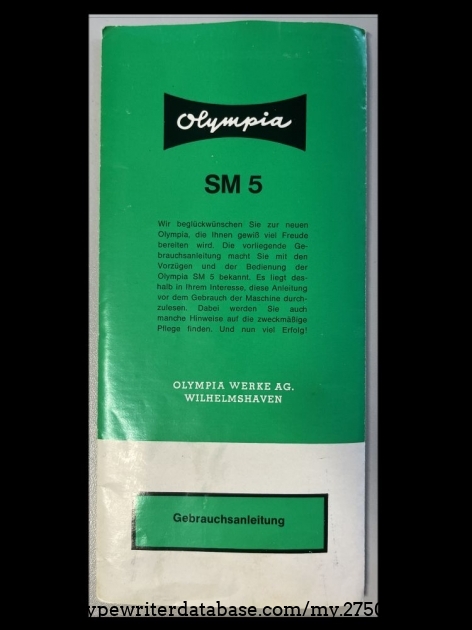 Detail: user manual, front page