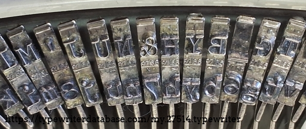 No. 97 typeface 6,6 mm distance between top and bottom caracter on the slug.