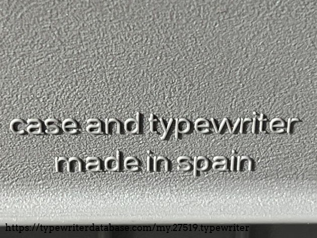 Detail: embossing mark inside case top