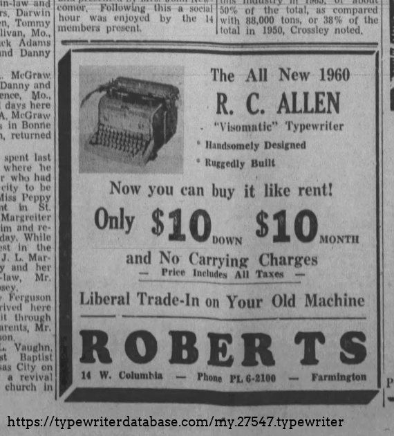 RC Allen has virtually no ad run in the final years.