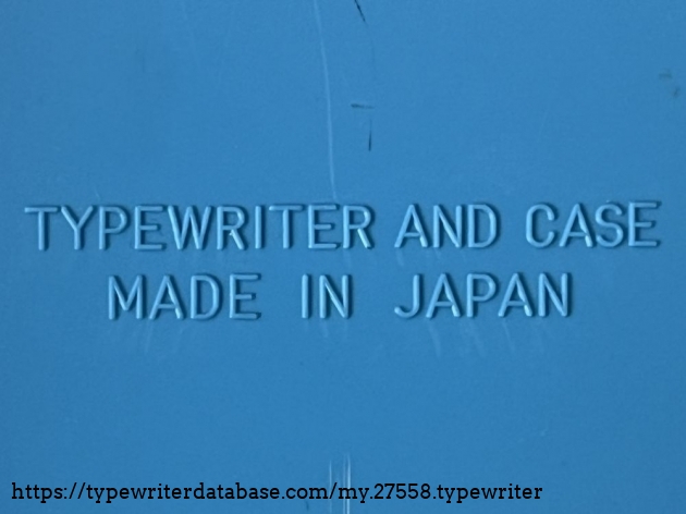 Detail: embossing mark inside case top