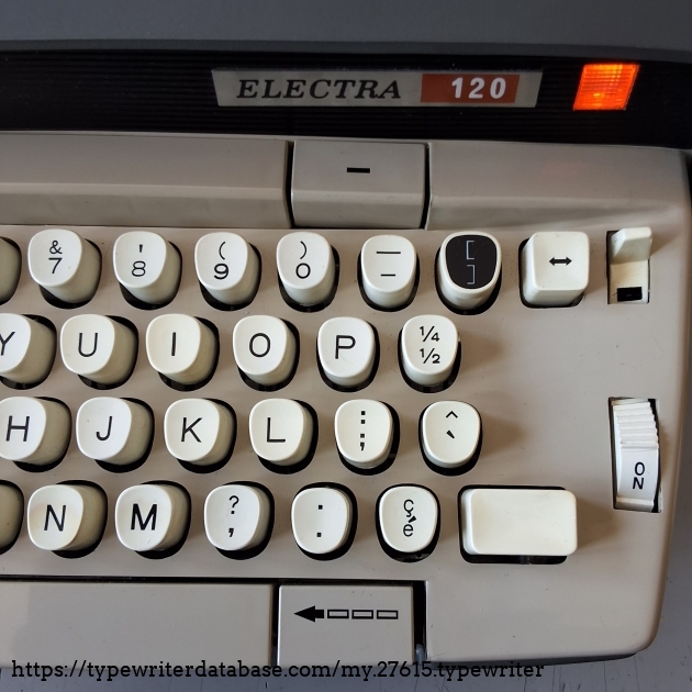 The red light indicates when the machine is on.
The space repeating feature is now right of the spacebar.