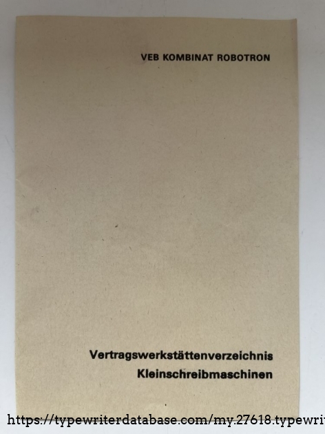 Detail: VEB Kombinat ROBOTRON, list of suppliers