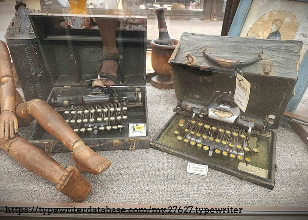 Display case at NHAC where this Blick 6, and Rem-Blick #KV80220, still reside as of 8/28/2026.