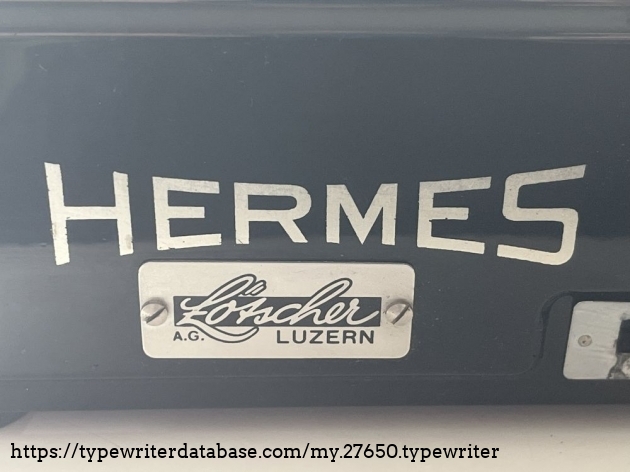 Detail: manufactor's decal and vendor plate: L&ouml;tscher A.G., Luzern