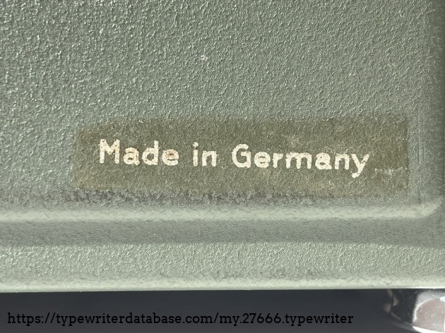 Detail: country of manufactory decal (here: West Germany)