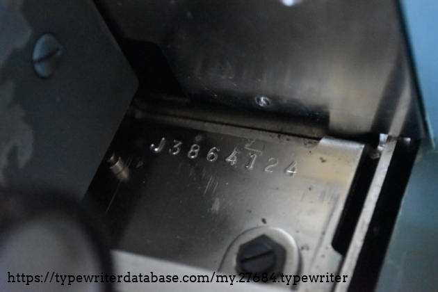 Serial number.  Dates this machine 1965.