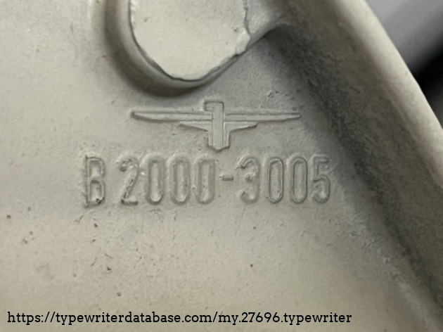 Detail: embossing marks inside ribbon cover