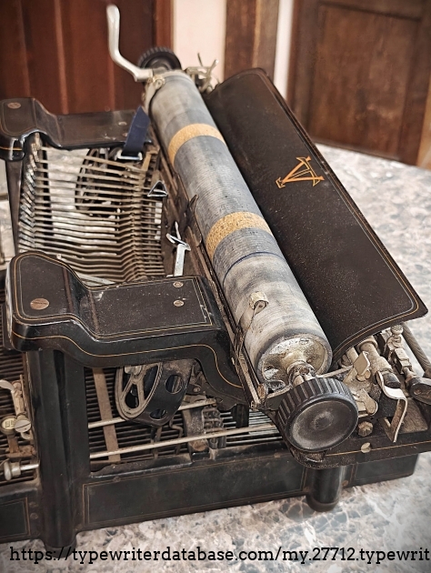 Top right view along platen.