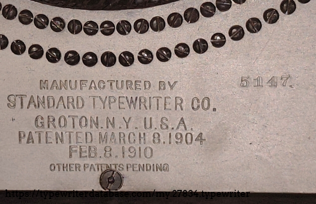 Serial number and patent detail.