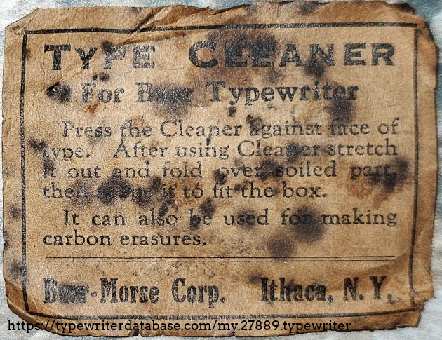 Cleaning kit instructions card.