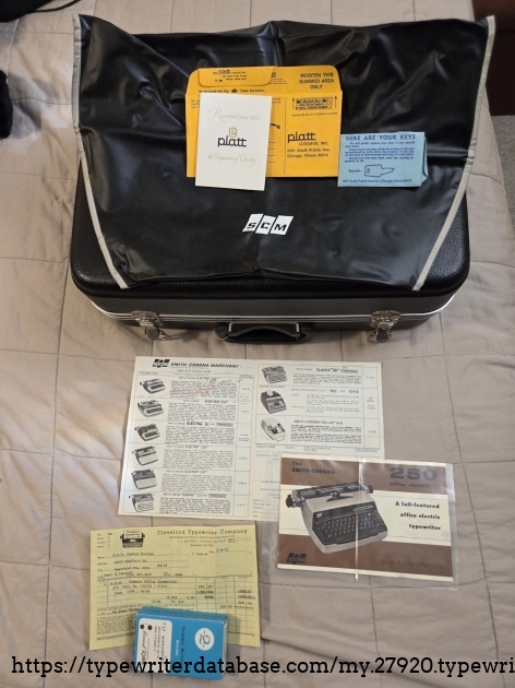 Receipt from Cleveland Typewriter Co, Mayfield Hts, OH, 1972.  Found at Goodwill in Mayfield Hts, OH in 2025.