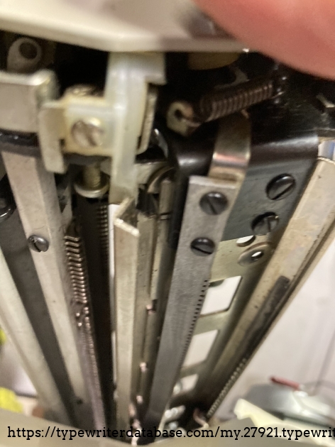 another view of the eliminated rack drive for return/line advance.