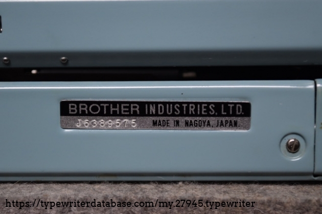 Serial number plate on back of machine.  Made in September 1966.