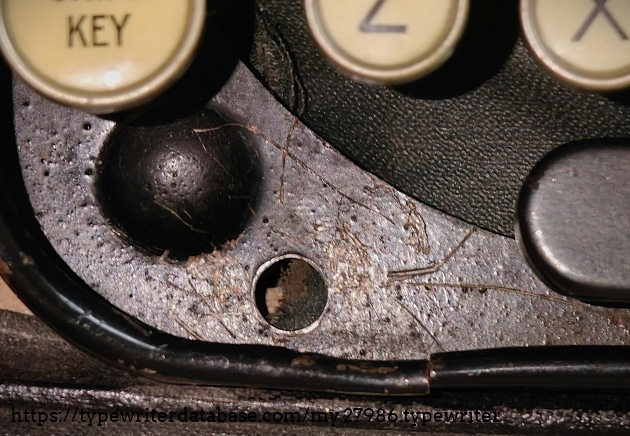 Front left foot riser bowl stamping.