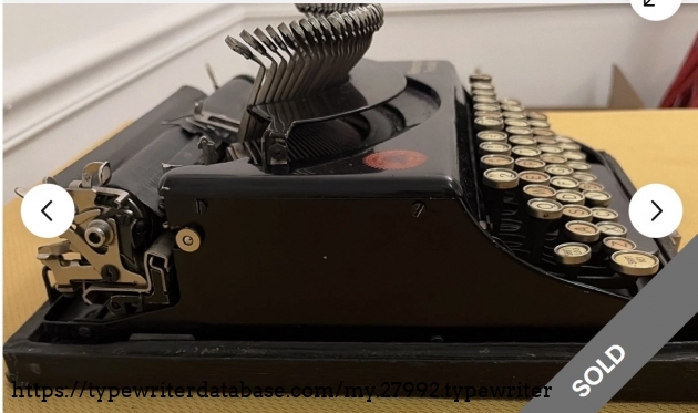 Left side view, typebars extended.
