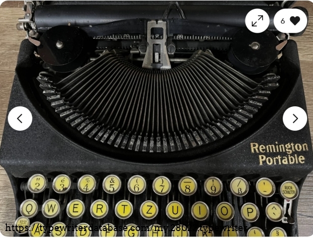 Type basket and keyboard.  The machine is finished in black crackle paint.  This seems early for 1929, but the serial number implied on the warranty label suggests March 1929 per the TWDB serial number information for Remington 1-2-3 portables.