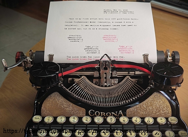 Typewriter with paper inserted.