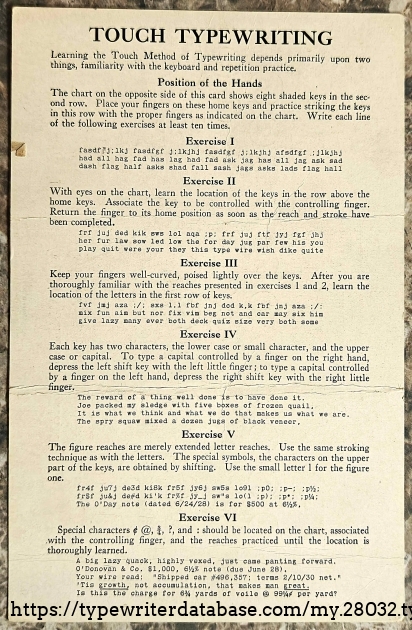 Typing chart, flip side.