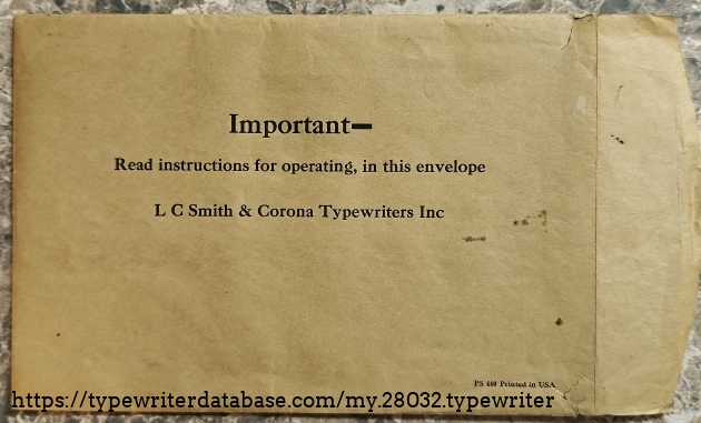Instruction envelope.