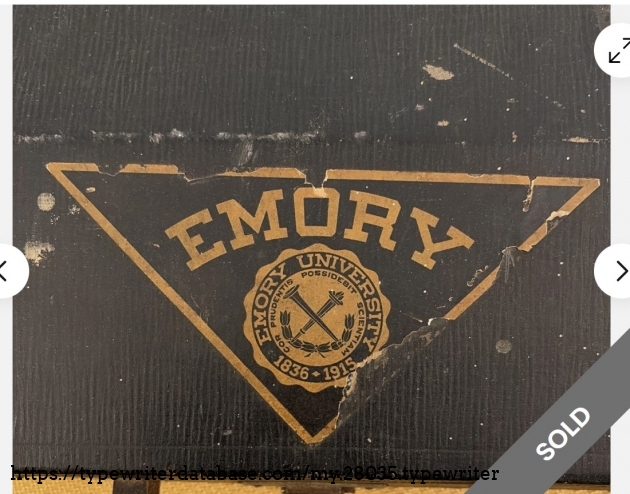 Emory University sticker, close-up.