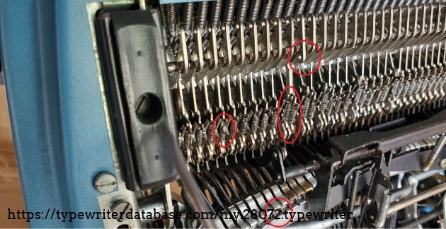 Undercarriage with mechanical faults highlighted (e.g., cracked compo's and bent / weak springs).