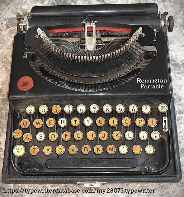 Front image with typebars extended.