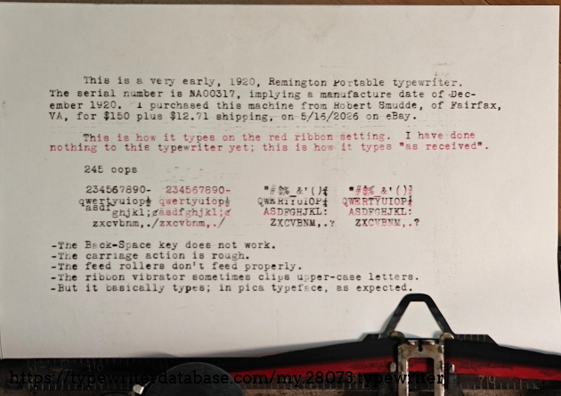 Typing sample.